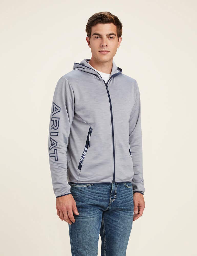 Grey full zip new arrivals hoodie men's