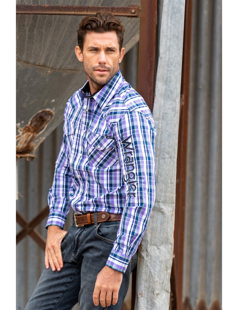 Wrangler long hotsell sleeve shirts