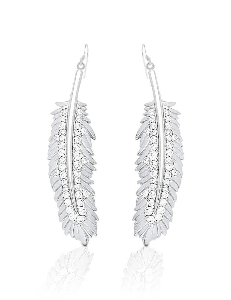 Feather sales dangle earrings