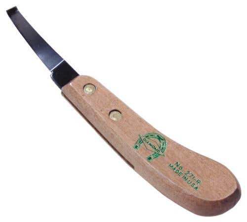 Double Edged Hoof Knife With Wooden Handle