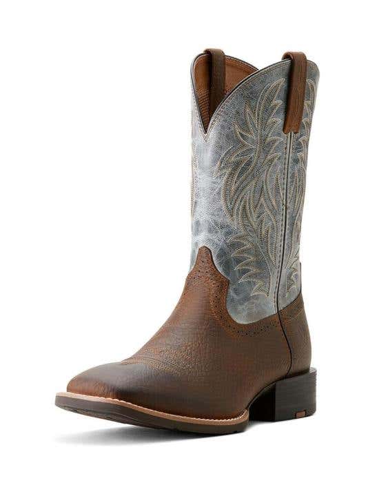 Mens Sport Western Wide Square Toe Boots