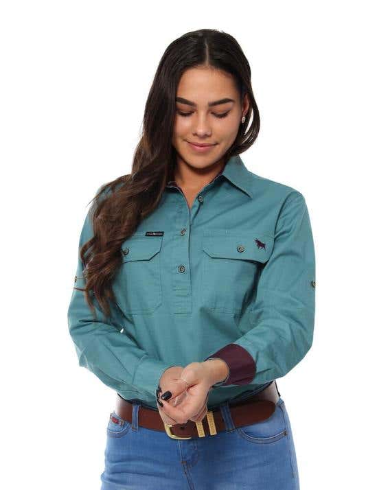 Pentecost River Womens Half Button Work Shirt