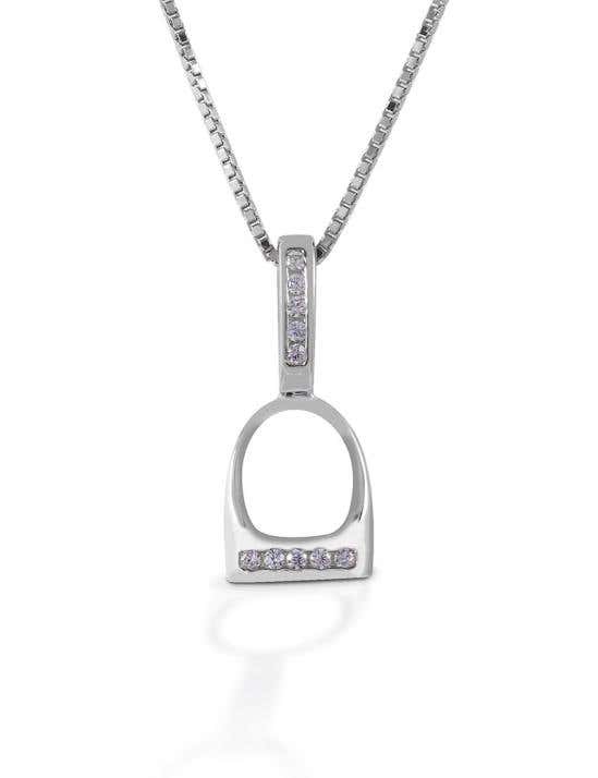 Sterling Silver Small English Stirrup Necklace