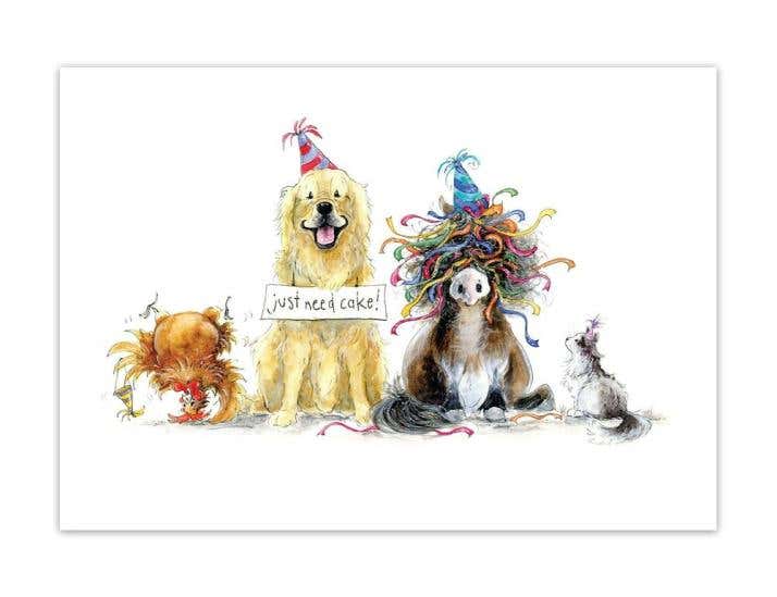 Just Need Cake Blank Greeting Card