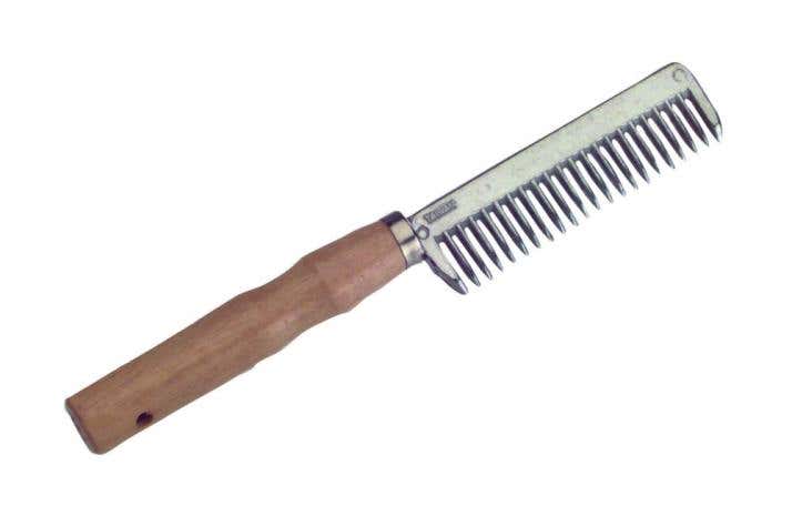 Wood Handle Aluminium Pulling Comb