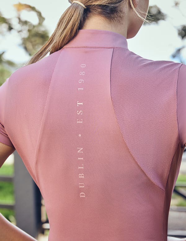 Back close up of Dublin 1/4 Zip Breathable Short Sleeve Top