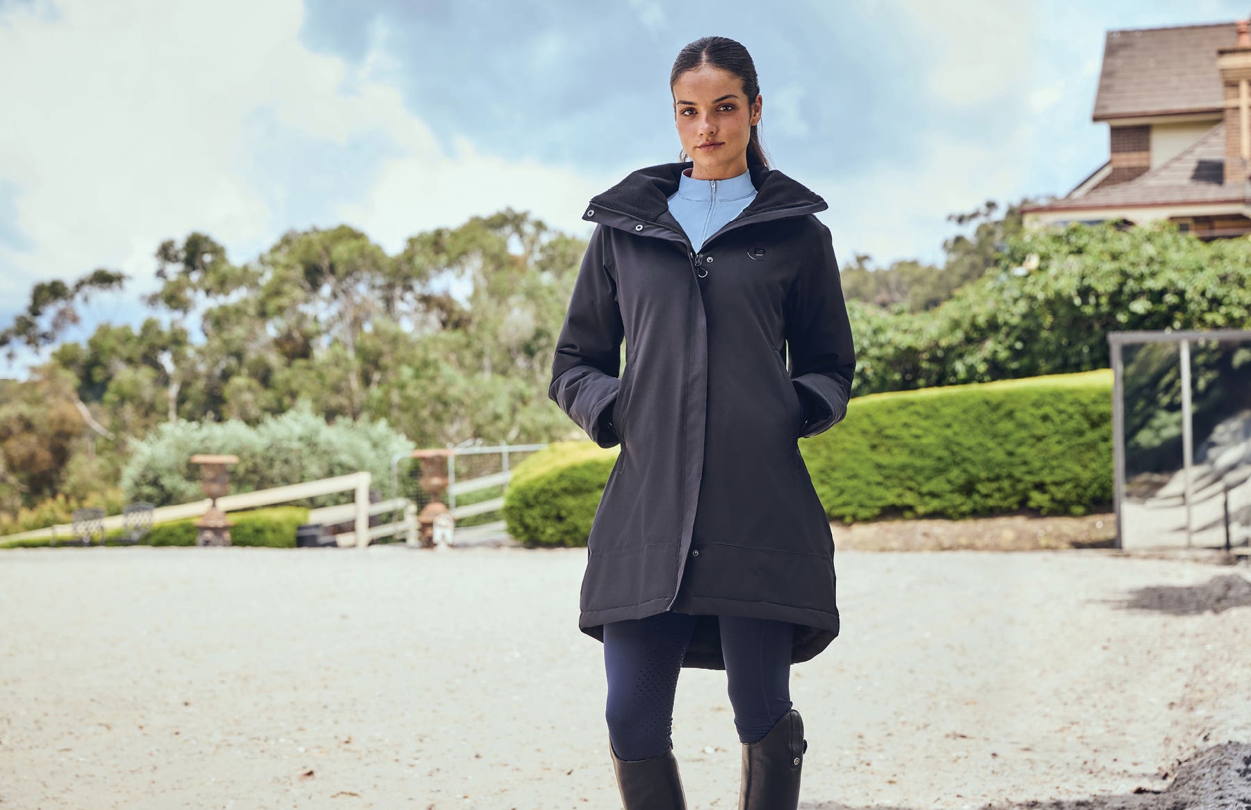 Model wearing Dublin Waterproof Jacket