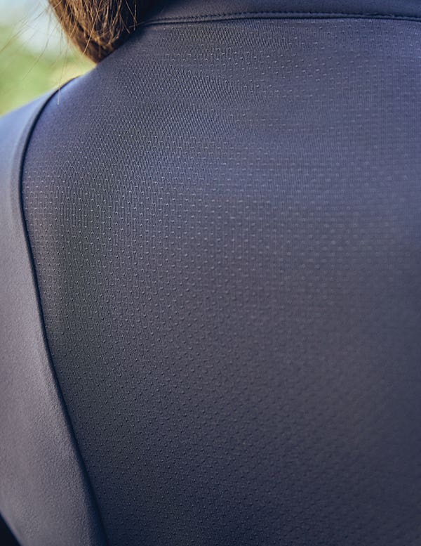Close up of back of Dublin Brushed Fitted Base Layer Riding Top