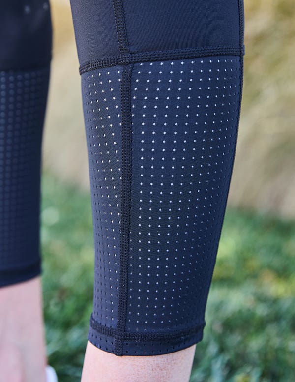 Close up of leg detail on Dublin Form Mesh Riding Tight