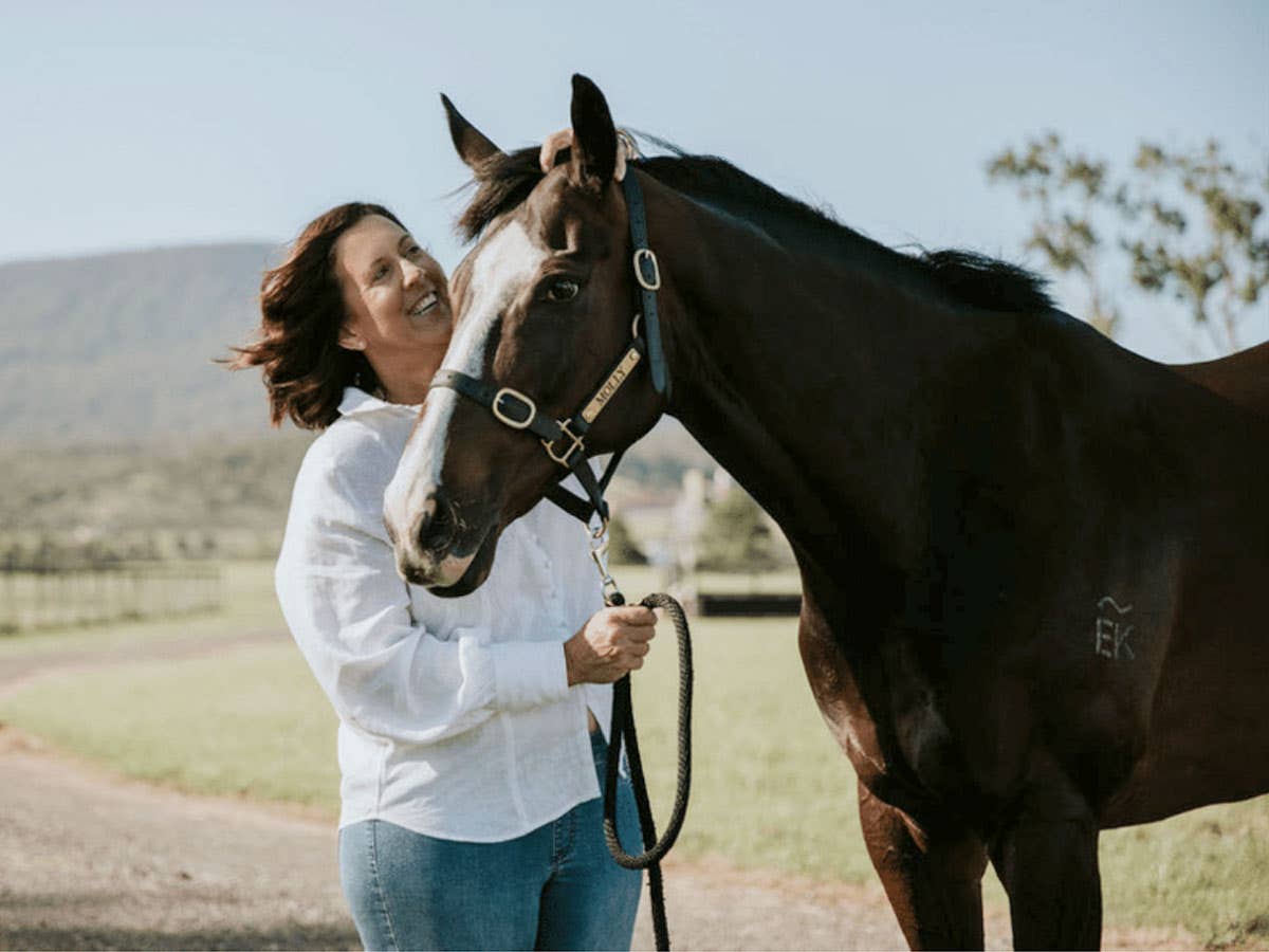 Poseidon Animal Health founder, Linda Goldspink-Lord, with her horse, Molly
